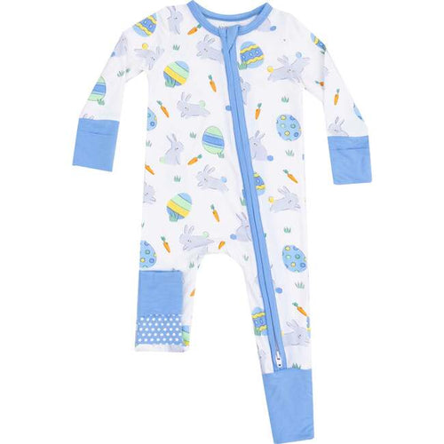Easter Bunnies Blue, 2-Way Zipper Romper