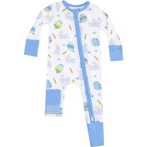 Easter Bunnies Blue, 2-Way Zipper Romper