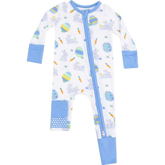 Easter Bunnies Blue, 2-Way Zipper Romper