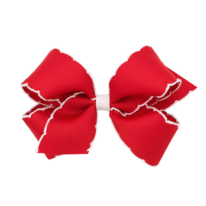 Medium Moonstitch Bow Red w/ White