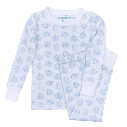 Blue Precious Pumpkins Long Sleeve Pajama Set