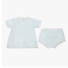 BABY EYELET COTTON DIAPER SET Blue