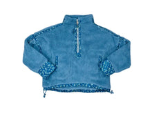 Blue Floral Printed Sherpa Jacket