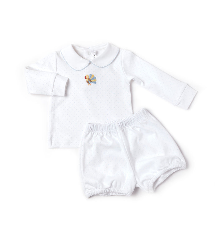 Blue Feather Turkey Pima Bloomer Set