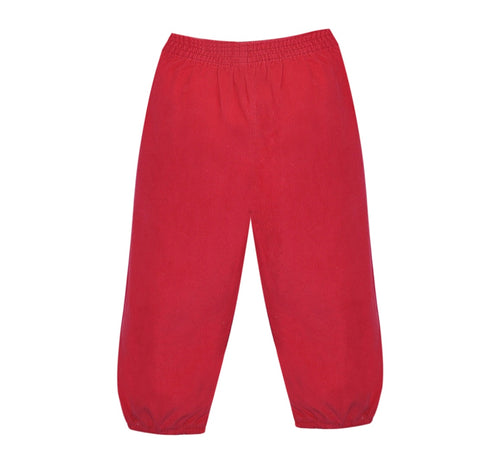 Red Corduroy Elastic Pant
