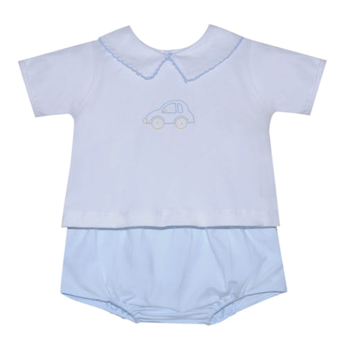 White Bailey Car Diaper Set