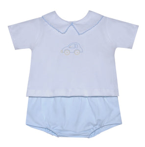 White Bailey Car Diaper Set