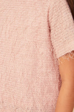 Girls Textured Stringy Short Sleeve Top