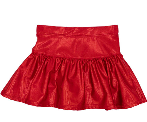 Gathered Skort in Red Shimmer