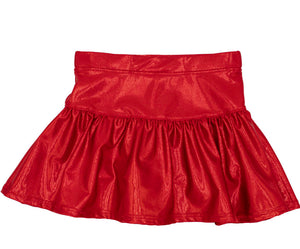 Gathered Skort in Red Shimmer