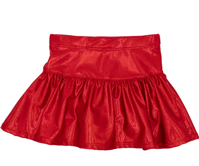 Gathered Skort in Red Shimmer