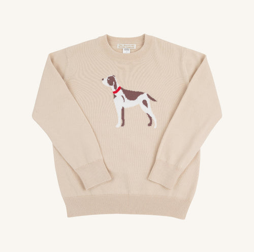 Isaac's Intarsia Sweater Osprey Oatmeal Dog