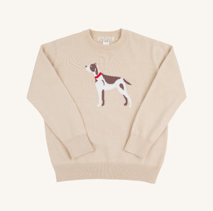 Isaac's Intarsia Sweater Osprey Oatmeal Dog