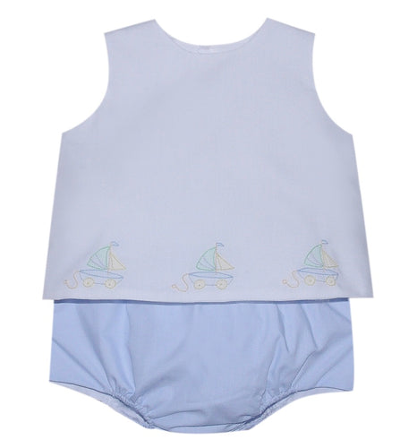 Blue Bailey Sailboat Diaper Set