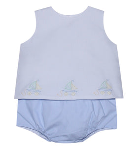 Blue Bailey Sailboat Diaper Set