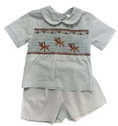Reindeer Smock Short Set
