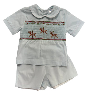 Reindeer Smock Short Set
