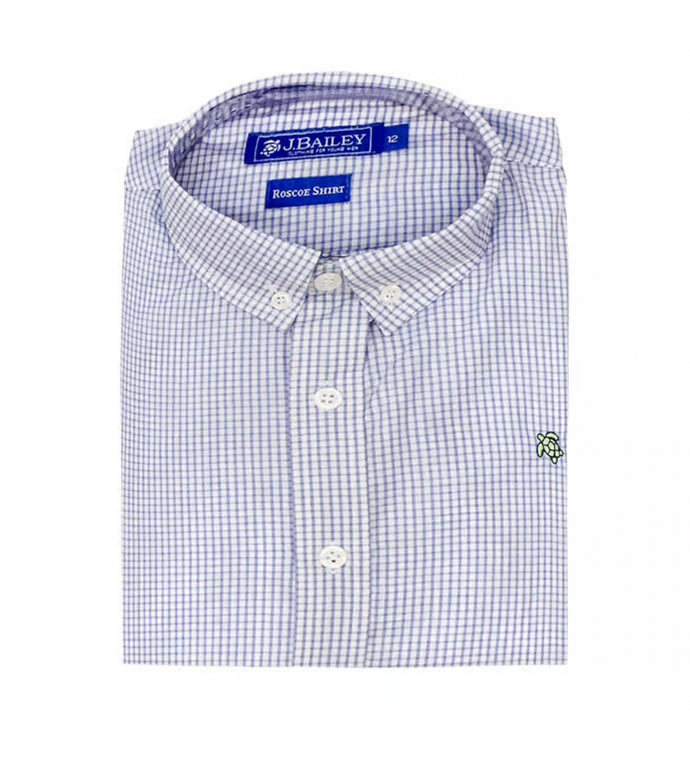 Button Down Blue Microcheck