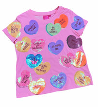 Kids Magenta Sequin Hearts Tee