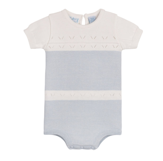 Boys Pointelle Contrast Knit Romper