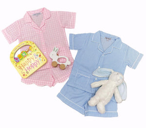 Blue Stripe Short Sleeve Pajama Set