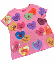 Kids Magenta Sequin Hearts Tee