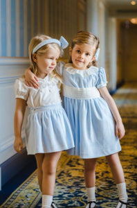 Charming Blue Velvet Girl Set