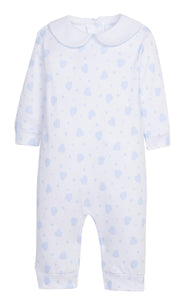 Printed Playsuit-Blue Hearts
