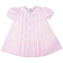 Pink Lace Inlay Pleated Dress