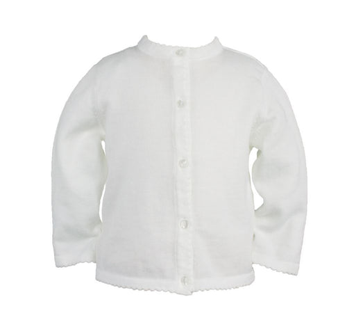 White Scallop Trim Cardigan