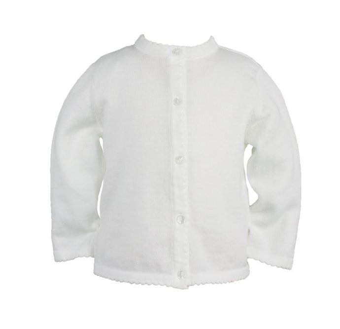White Scallop Trim Cardigan