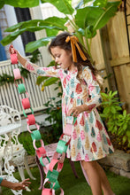 Girls Lame Steph Dress - Bottle Brush Trees