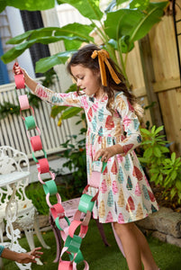 Girls Lame Steph Dress - Bottle Brush Trees