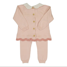 Scalloped Contrast Trim Knit Set