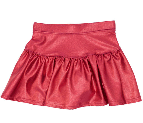 Gathered Skort in Maroon Shimmer