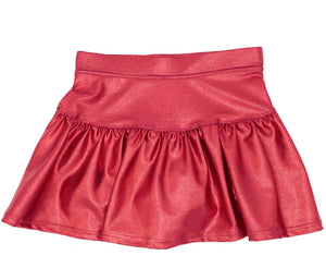 Gathered Skort in Maroon Shimmer