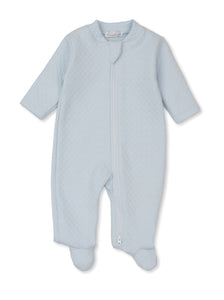 Classic Jacquard Light Blue Zipper Footie