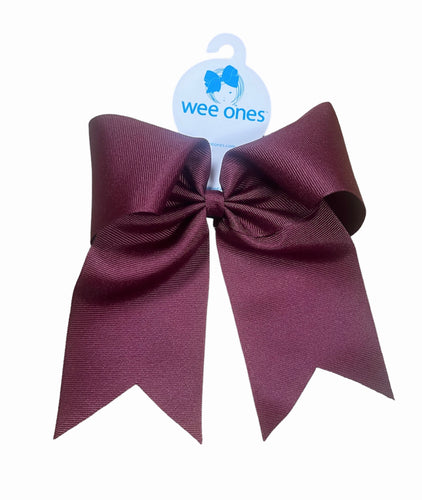 Huge Cheer Bow on Ponytail, Burgundy