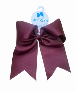 Huge Cheer Bow on Ponytail, Burgundy