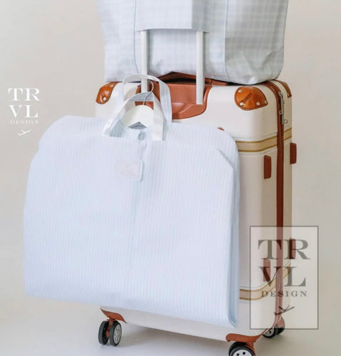 TRVL GARMENT BAG, PIMLICO STRIPE BLUE