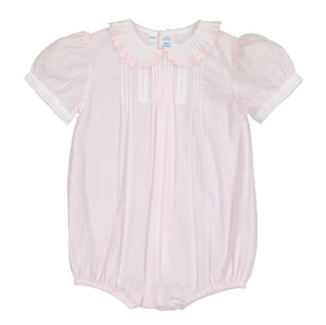 Girls Vintage Scallop Collar Creeper, Pink