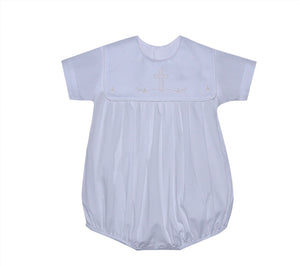 White Ellis Boy Bubble with Cross