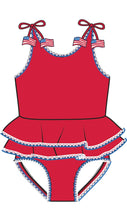 Crochet Detail Peplum One Piece Swimsuit