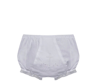 White Landon Diaper Cover, Ecru Cross