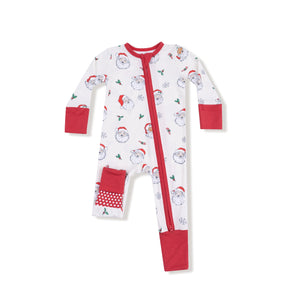 Vintage Santas Zipper Romper