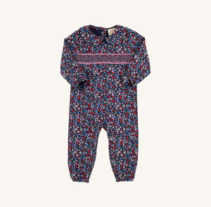Rigsby Romper Fairfax Farm Floral with Worth Avenue White & Hamptons Hot Pink