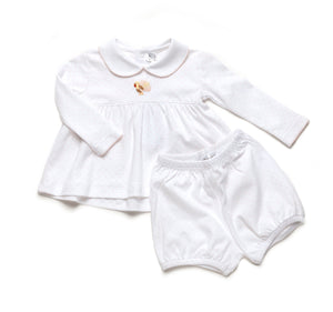 Pink Feather Turkey Pima Bloomer Set