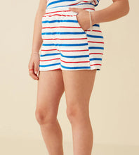 Girls Multiple Stripe Elastic Waist Terry Shorts