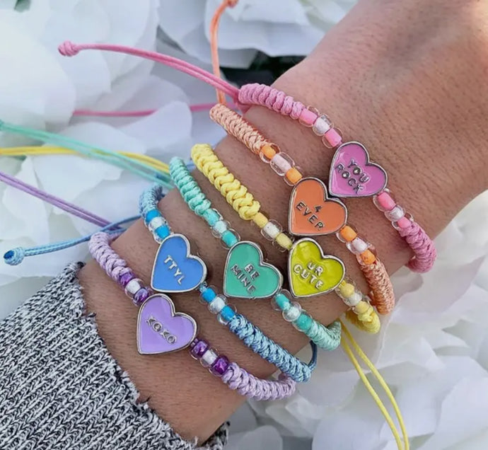 Conversation Heart Valentines Bracelet