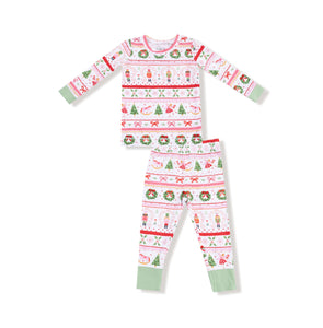 Sugar Plum Fairy Nutcracker Fair Isle Pink Loungewear Set